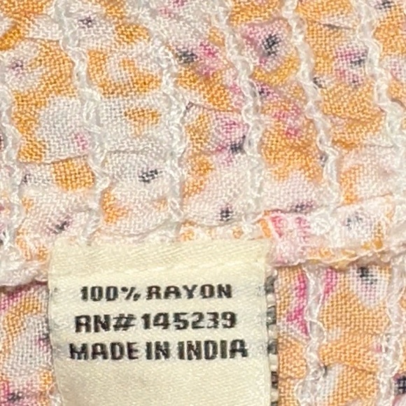 Sim & Sam Top Womens Medium Orange Ditsy Floral Smocked Ruffle Crop Y2K Boho NEW - Picture 8 of 10